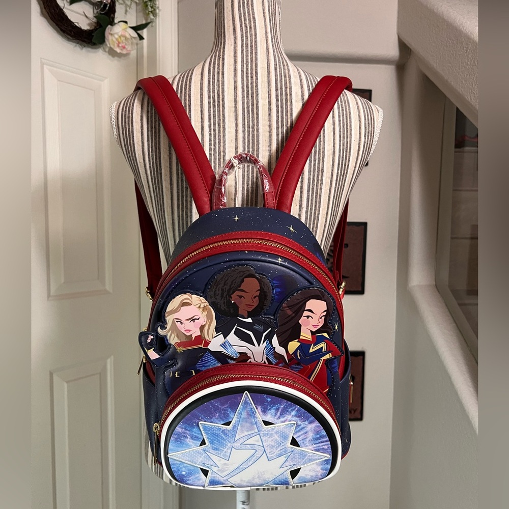 NWT Loungefly The Marvels Glow In The Dark Mini Backpack Disney Marvel Studios